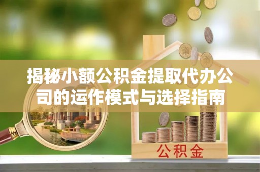 罗城揭秘小额公积金提取代办公司的运作模式与选择指南