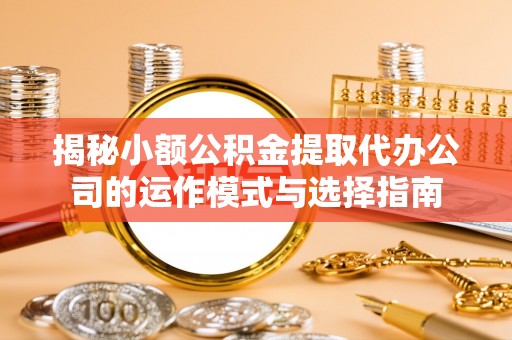 罗城揭秘小额公积金提取代办公司的运作模式与选择指南