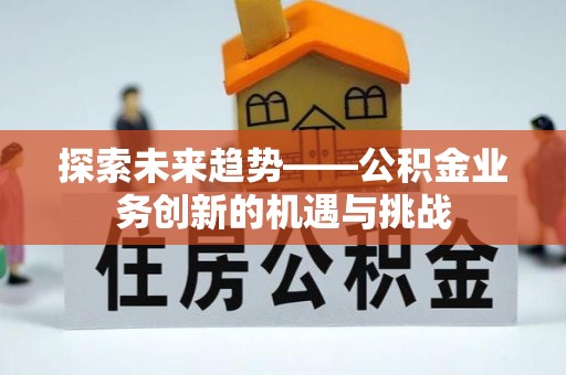罗城探索未来趋势——公积金业务创新的机遇与挑战